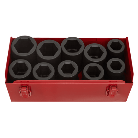 Sealey Impact Socket Set 10pc Deep 1"Sq Drive Metric/Imperial Model No-AK689