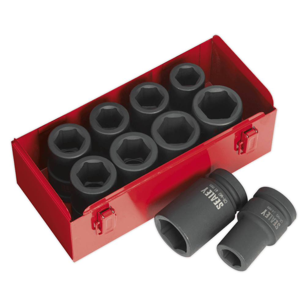 Sealey Impact Socket Set 10pc Deep 1"Sq Drive Metric/Imperial Model No-AK689