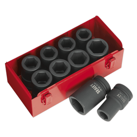 Sealey Impact Socket Set 10pc Deep 1"Sq Drive Metric/Imperial Model No-AK689