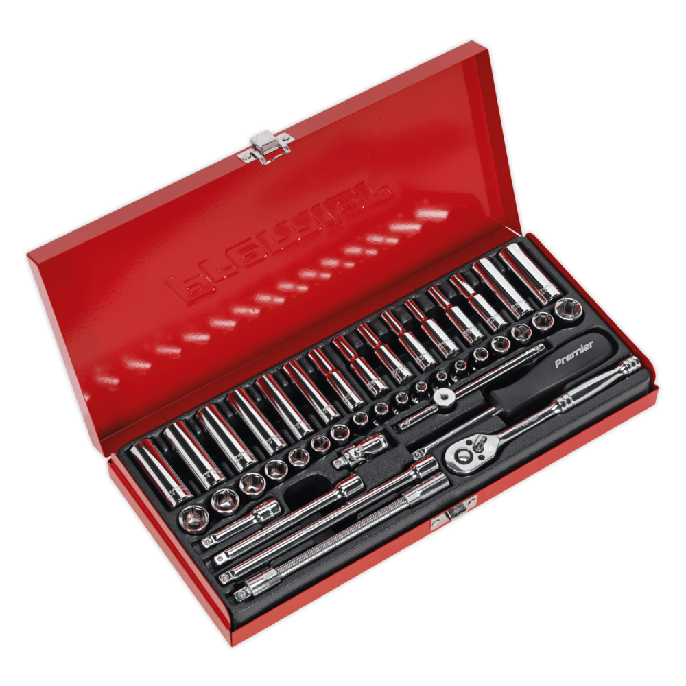 Sealey Socket Set 41pc 1/4"Sq Drive 6pt WallDrive - DuoMetric Model No-AK690