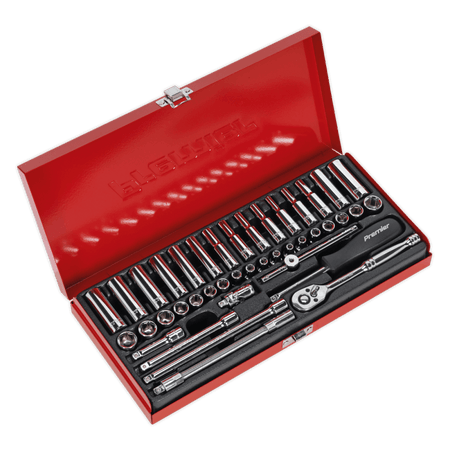 Sealey Socket Set 41pc 1/4"Sq Drive 6pt WallDrive - DuoMetric Model No-AK690