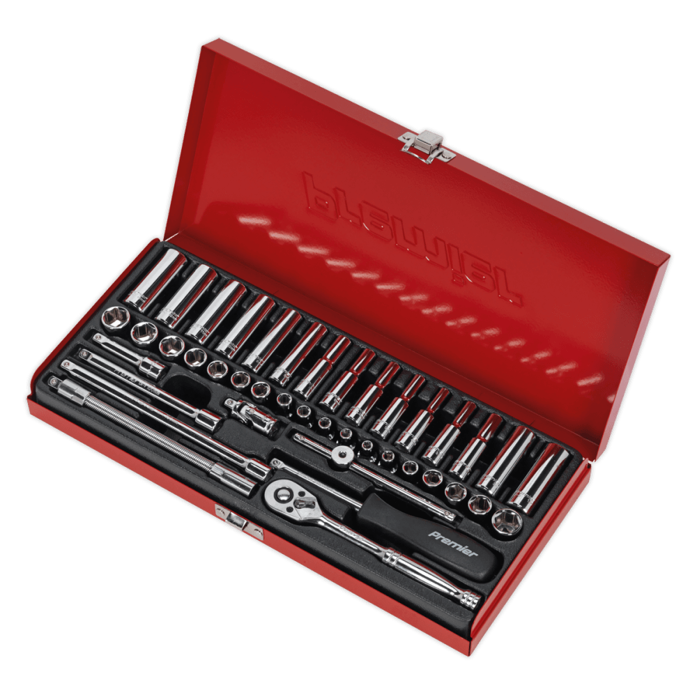 Sealey Socket Set 41pc 1/4"Sq Drive 6pt WallDrive - DuoMetric Model No-AK690