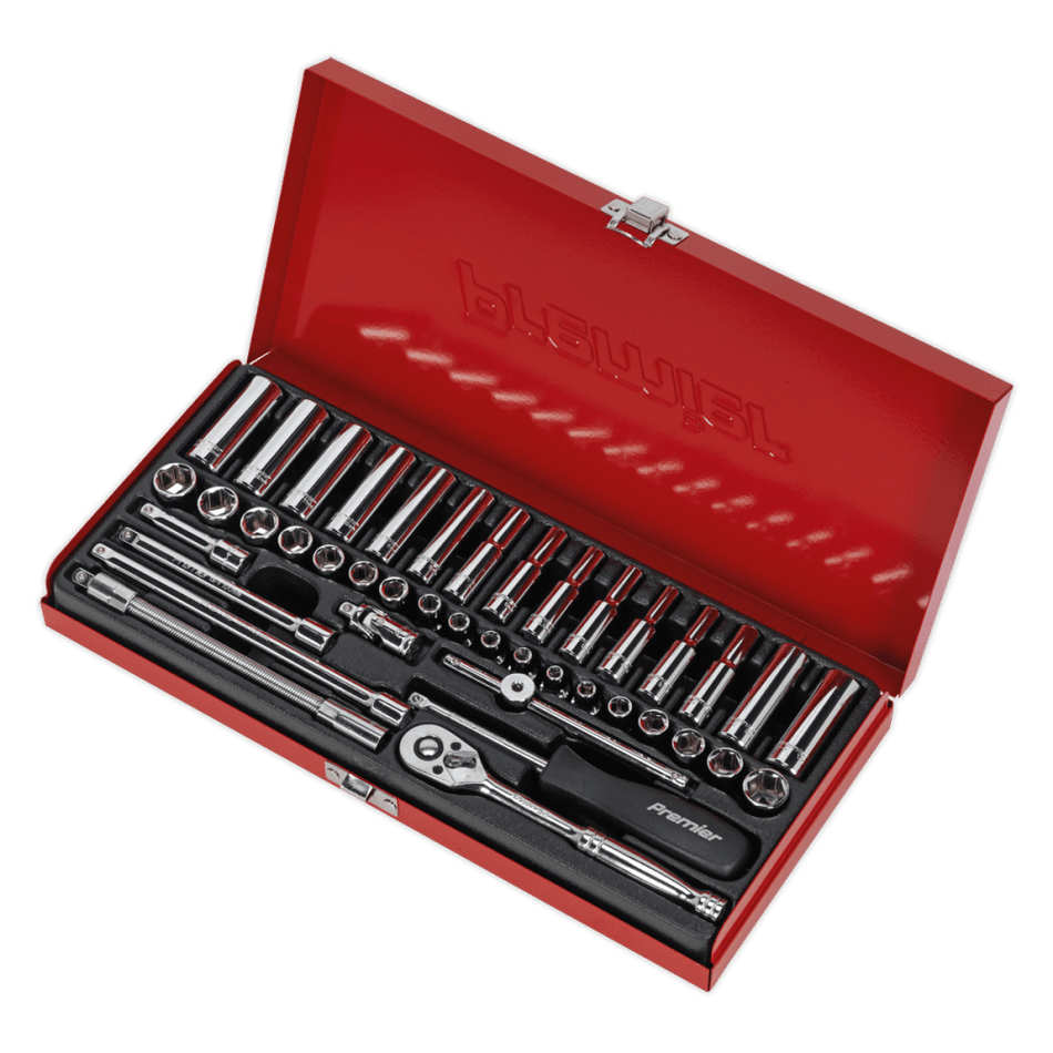 Sealey Socket Set 41pc 1/4"Sq Drive 6pt WallDrive - DuoMetric Model No-AK690