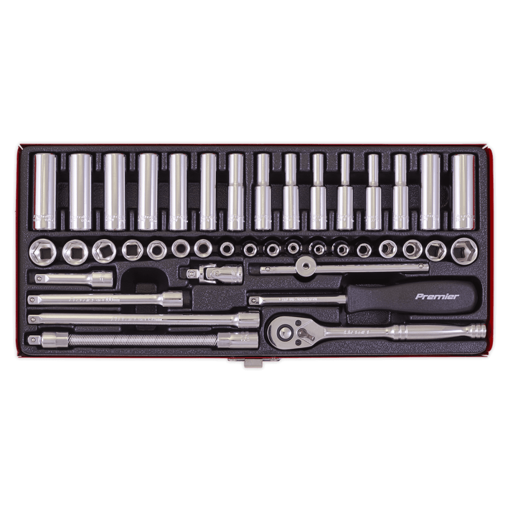 Sealey Socket Set 41pc 1/4"Sq Drive 6pt WallDrive - DuoMetric Model No-AK690