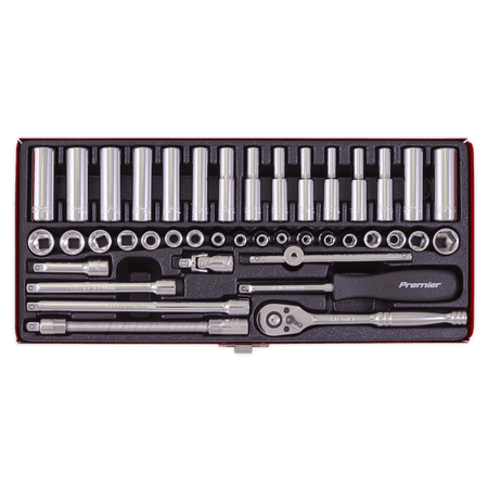 Sealey Socket Set 41pc 1/4"Sq Drive 6pt WallDrive - DuoMetric Model No-AK690