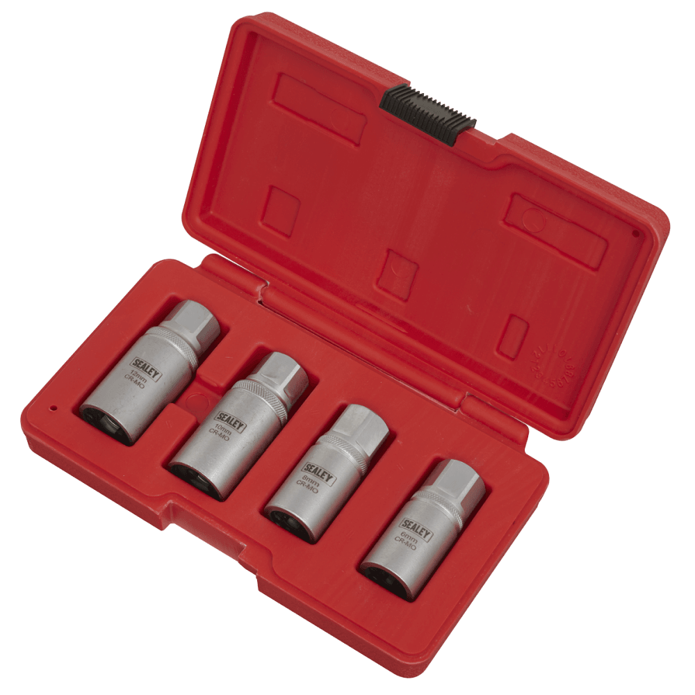 Sealey Stud Extractor Set 4pc 1/2"Sq Drive Metric Model No-AK723