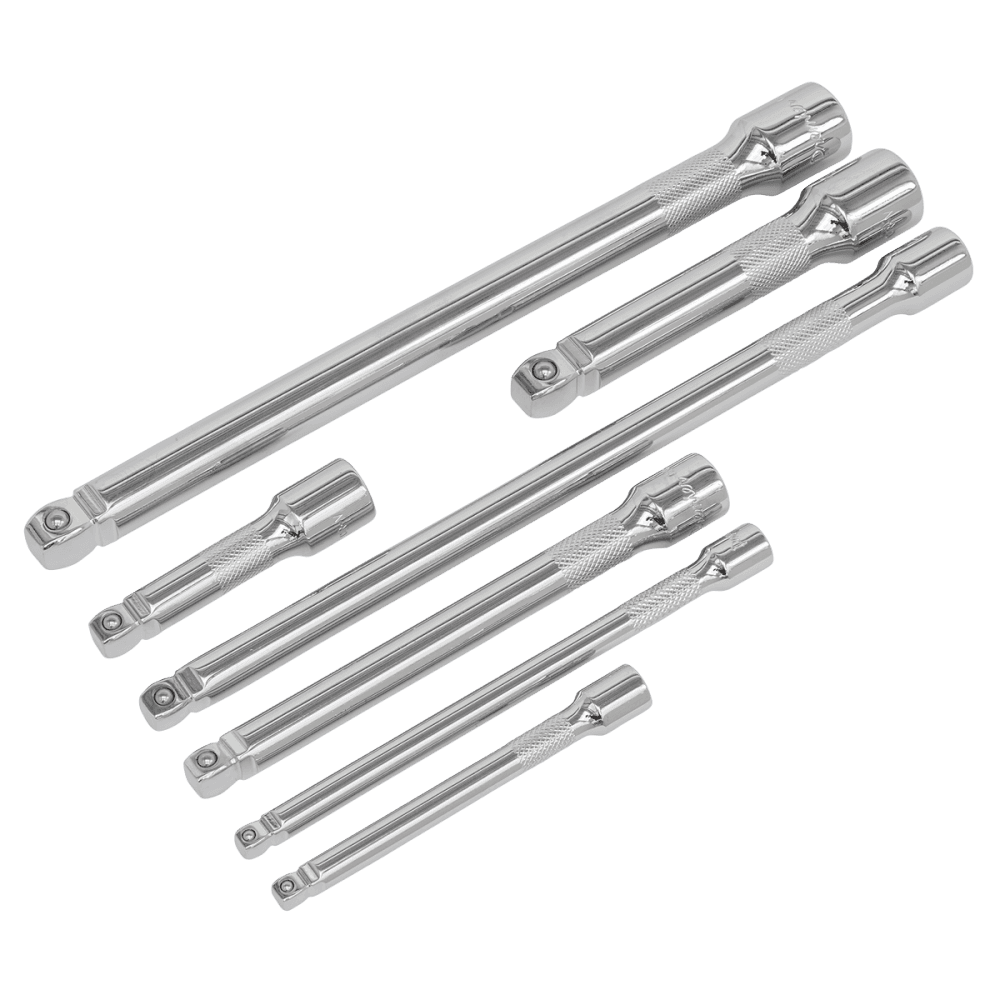 Sealey Wobble/Rigid Extension Bar Set 7pc 1/4", 3/8" & 1/2"Sq Drive Model No-AK770