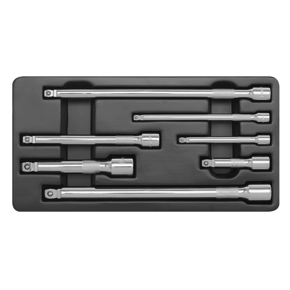 Sealey Wobble/Rigid Extension Bar Set 7pc 1/4", 3/8" & 1/2"Sq Drive Model No-AK770