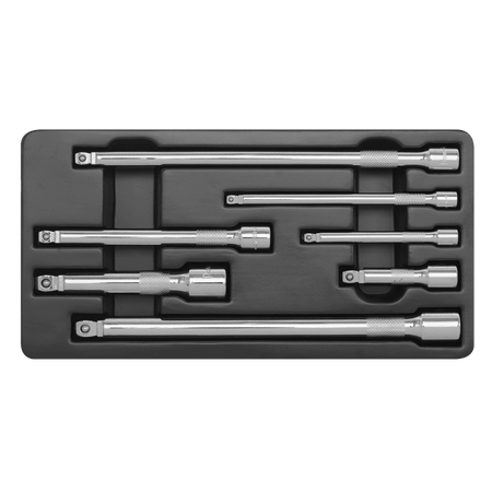 Sealey Wobble/Rigid Extension Bar Set 7pc 1/4", 3/8" & 1/2"Sq Drive Model No-AK770