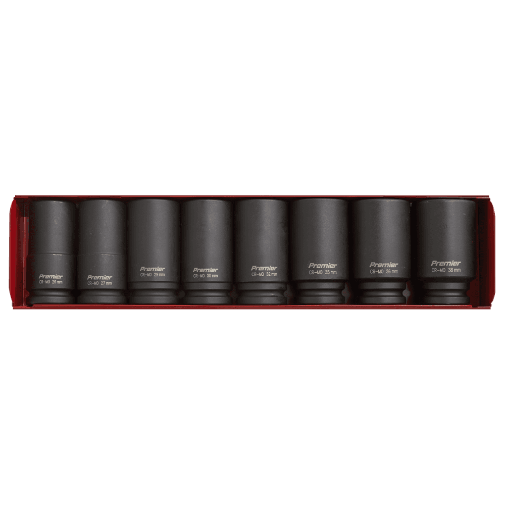 Sealey Impact Socket Set 8pc 3/4"Sq Drive Deep Metric Model No-AK80/9M