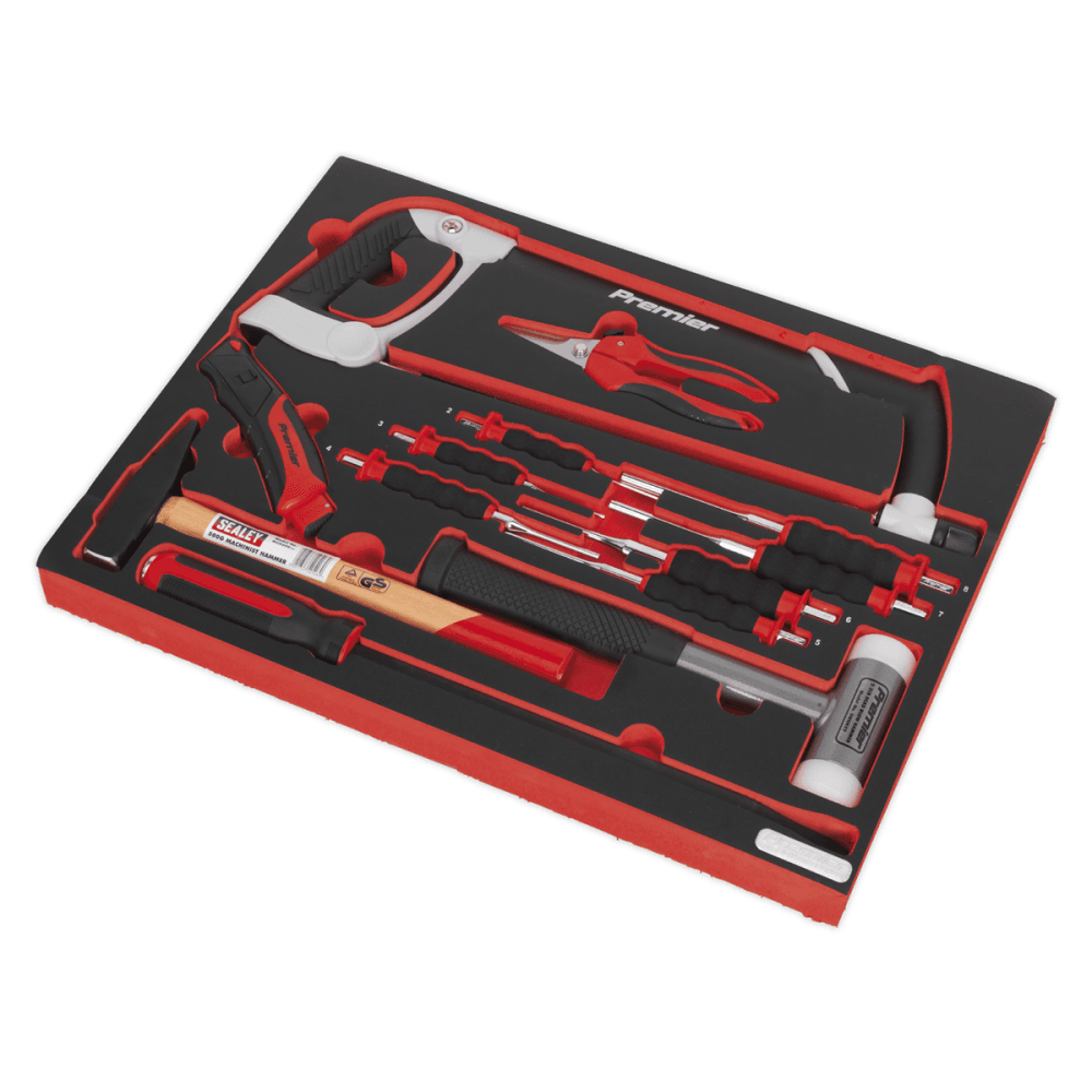 Sealey Tool Tray with Hacksaw, Hammers & Punches 13pc Model No- TBTP06EU