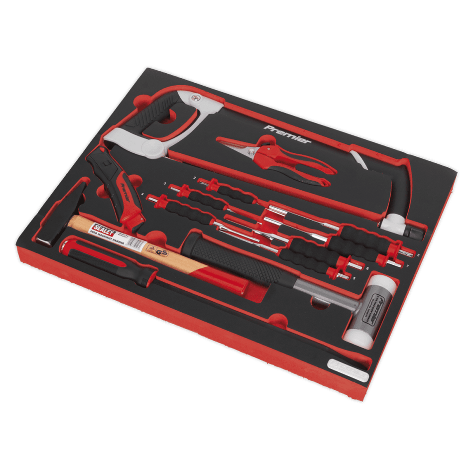 Sealey Tool Tray with Hacksaw, Hammers & Punches 13pc Model No- TBTP06EU