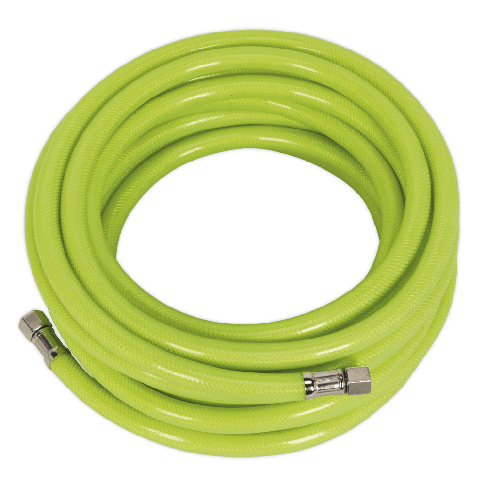 Sealey High-Visibility Air Hose with 1/4"BSP Unions 10m x 8mm Model No- AHFC10