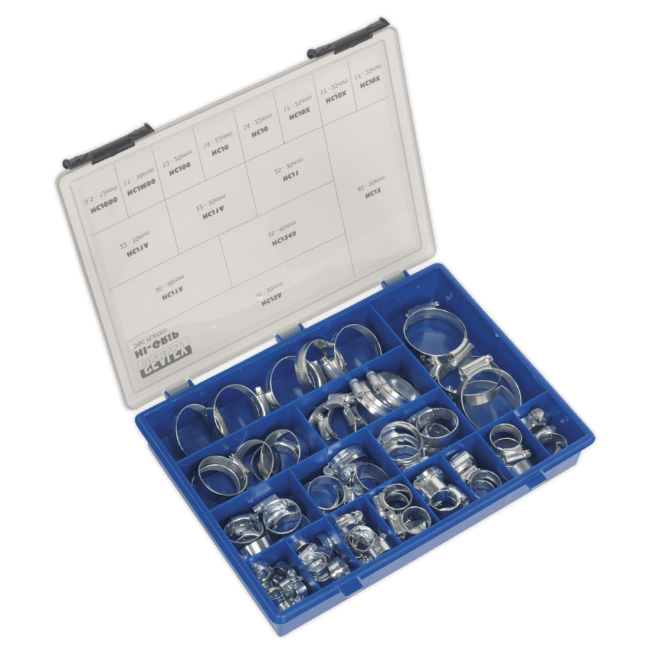 Sealey Hi-Grip Hose Clip Assortment Sizes Ã‡ÂŸÂ¶?12-55mm 81pc Model No- HCJ85AC