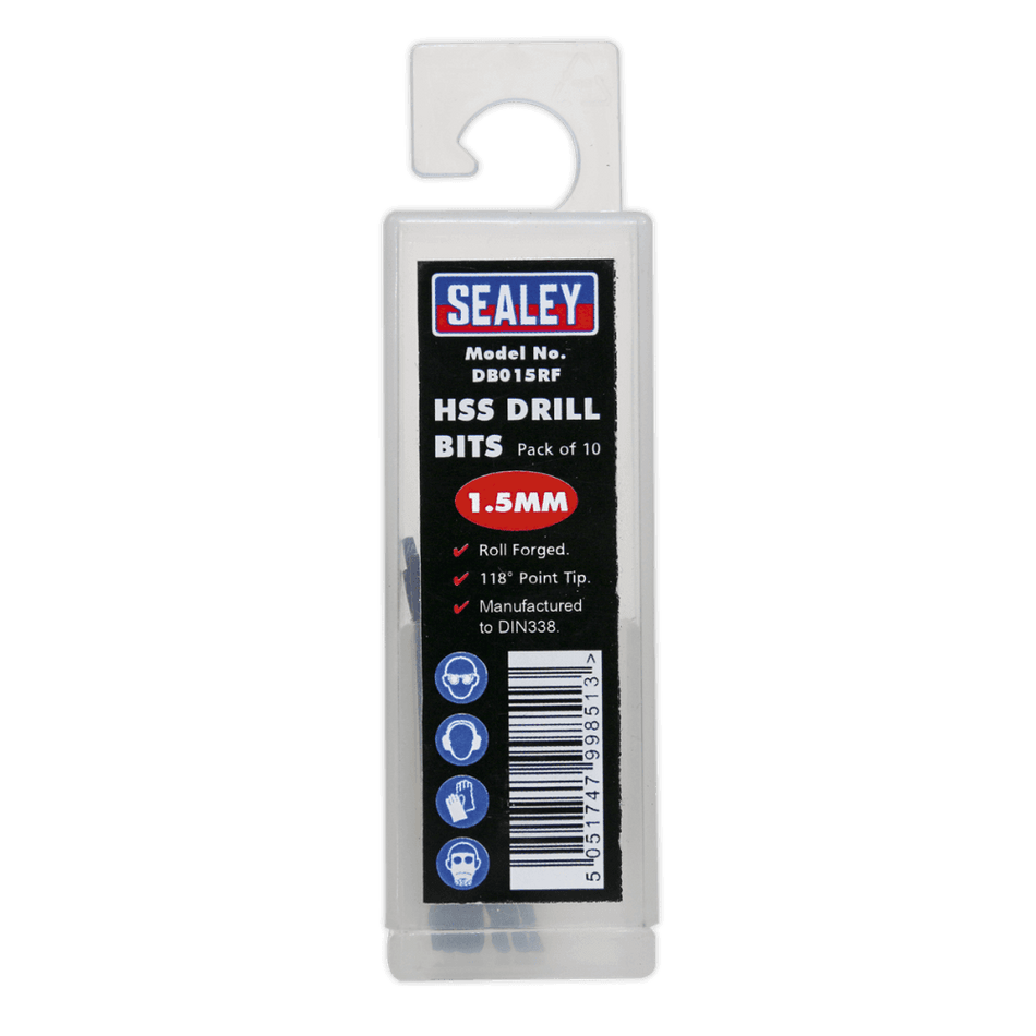 Sealey HSS Drill Bit 1.5mm Pack of 10 Model No- DB015RF