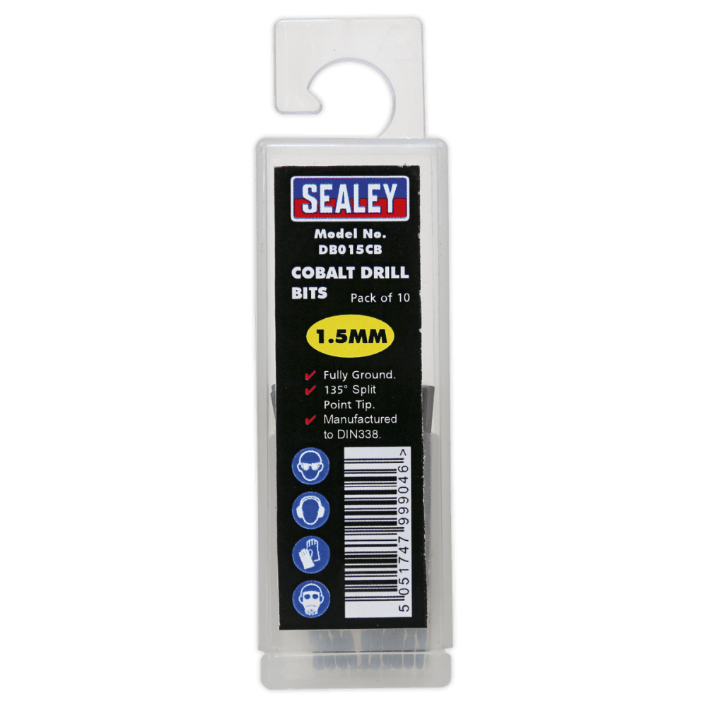 Sealey HSS Cobalt Drill Bit 1.5mm Pack of 10 Model No- DB015CB