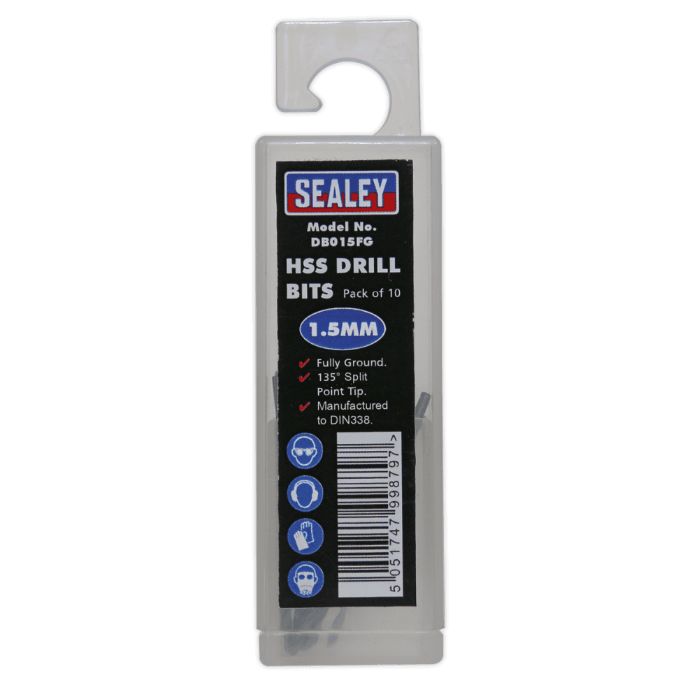 Sealey HSS Drill Bit 1.5mm Pack of 10 Model No- DB015FG