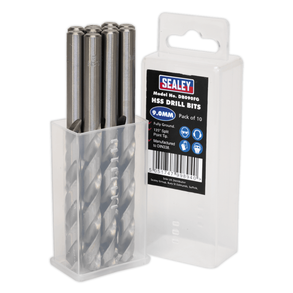 Sealey HSS Drill Bit 9mm Pack of 10 Model No- DB090FG