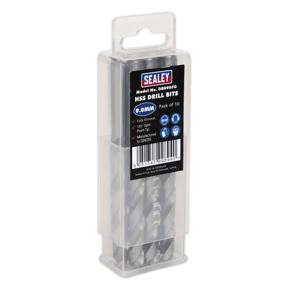 Sealey HSS Drill Bit 9mm Pack of 10 Model No- DB090FG