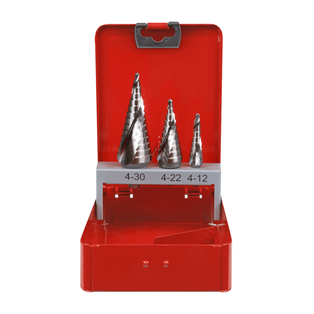 Sealey HSS M2 Step Drill Bit Set 3pc Spiral Flute Model No- AK4743
