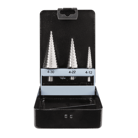 Sealey HSS 4341 Step Drill Bit Set 3pc Double Flute Model No- AK4746