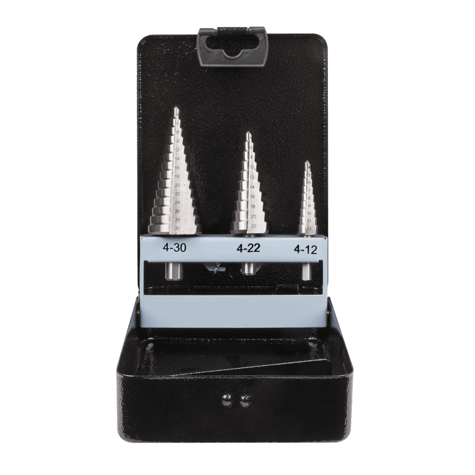 Sealey HSS 4341 Step Drill Bit Set 3pc Double Flute Model No- AK4746