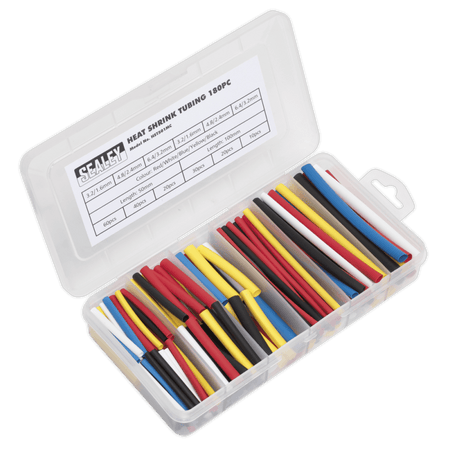 Sealey Heat Shrink Tubing Mixed Colours 50 & 100mm 180pc Model No- HST501MC