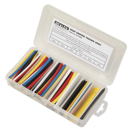 Sealey Heat Shrink Tubing Mixed Colours 100mm 95pc Model No- HST100MC