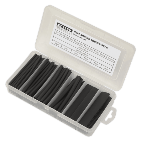 Sealey Heat Shrink Tubing Black 100mm 95pc Model No- HST100B