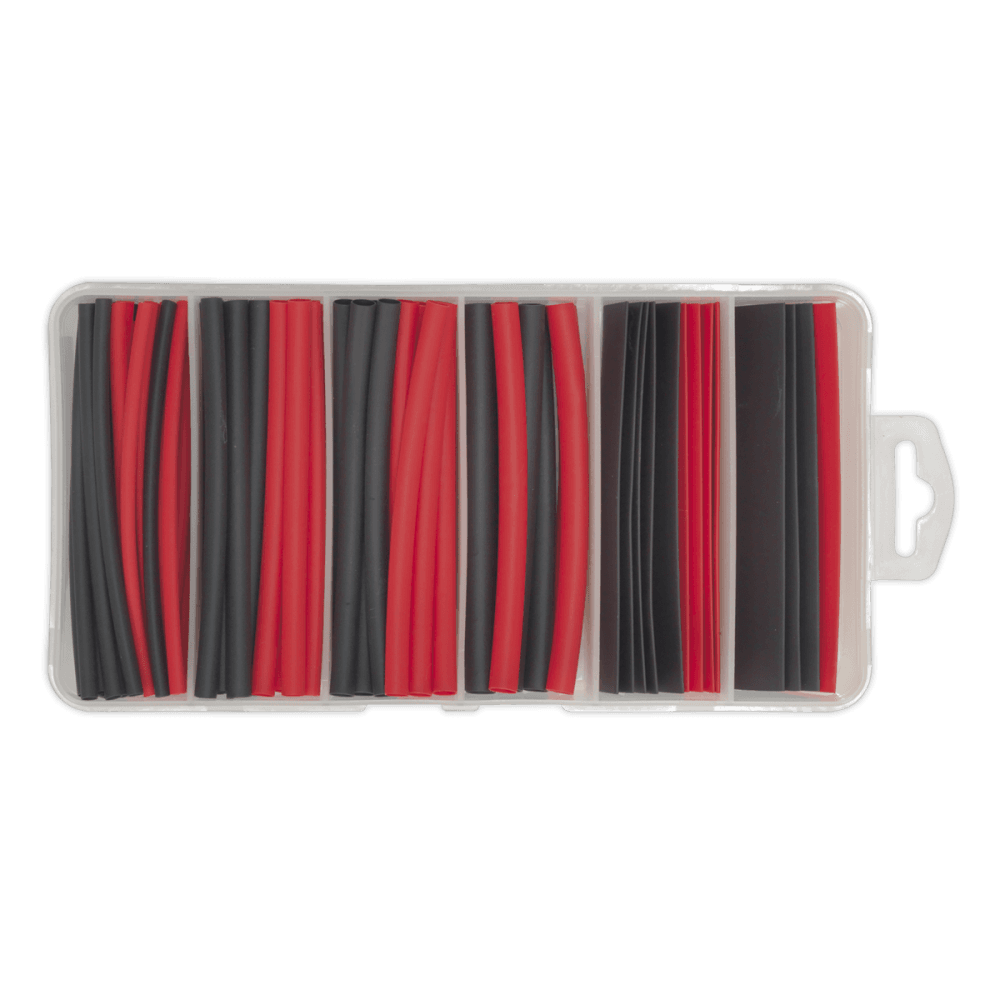 Sealey Heat Shrink Tubing Black & Red 100mm 95pc Model No- HST100BR