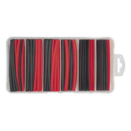 Sealey Heat Shrink Tubing Black & Red 100mm 95pc Model No- HST100BR