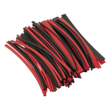 Sealey Heat Shrink Tubing Black & Red 200mm Pack of 100 Model No- HST200BR