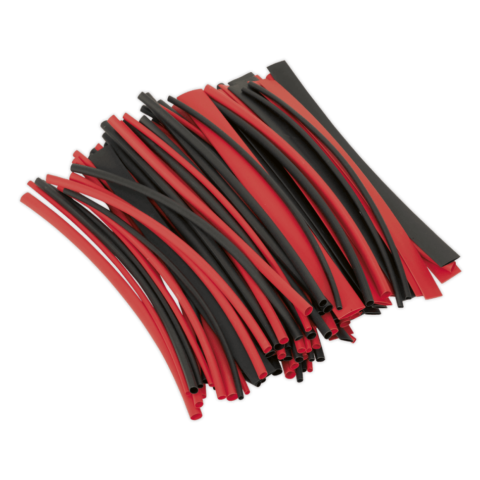 Sealey Heat Shrink Tubing Black & Red 200mm Pack of 100 Model No- HST200BR