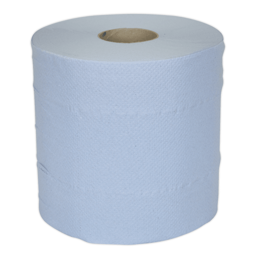 Sealey Paper Roll Blue 2-Ply Embossed 150mtr Pack of 6 Model No- BLU150