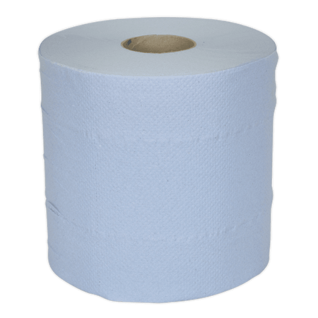 Sealey Paper Roll Blue 2-Ply Embossed 150mtr Pack of 6 Model No- BLU150