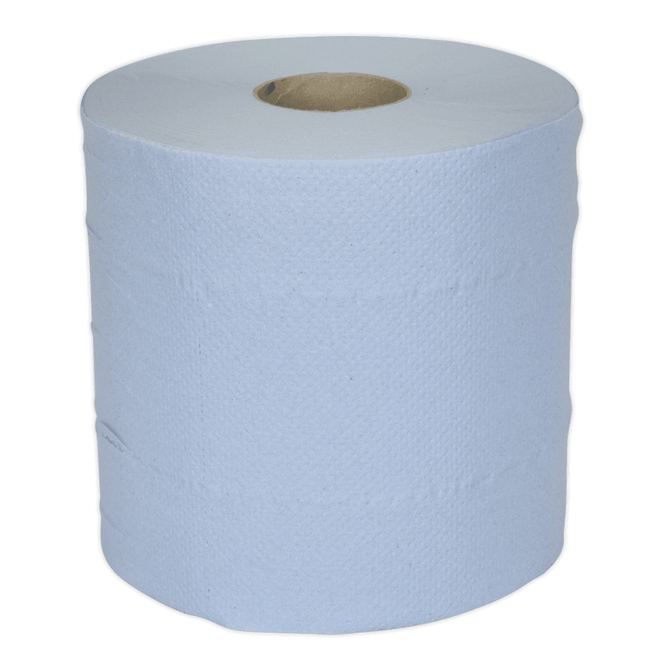 Sealey Paper Roll Blue 2-Ply Embossed 150mtr Pack of 6 Model No- BLU150