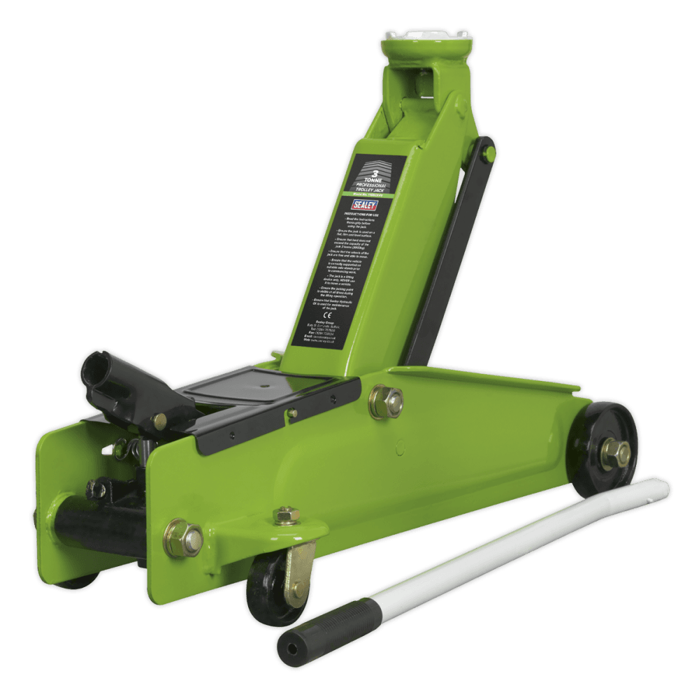 Sealey Trolley Jack 3tonne Long Chassis Heavy-Duty Hi-Vis Model No-19712