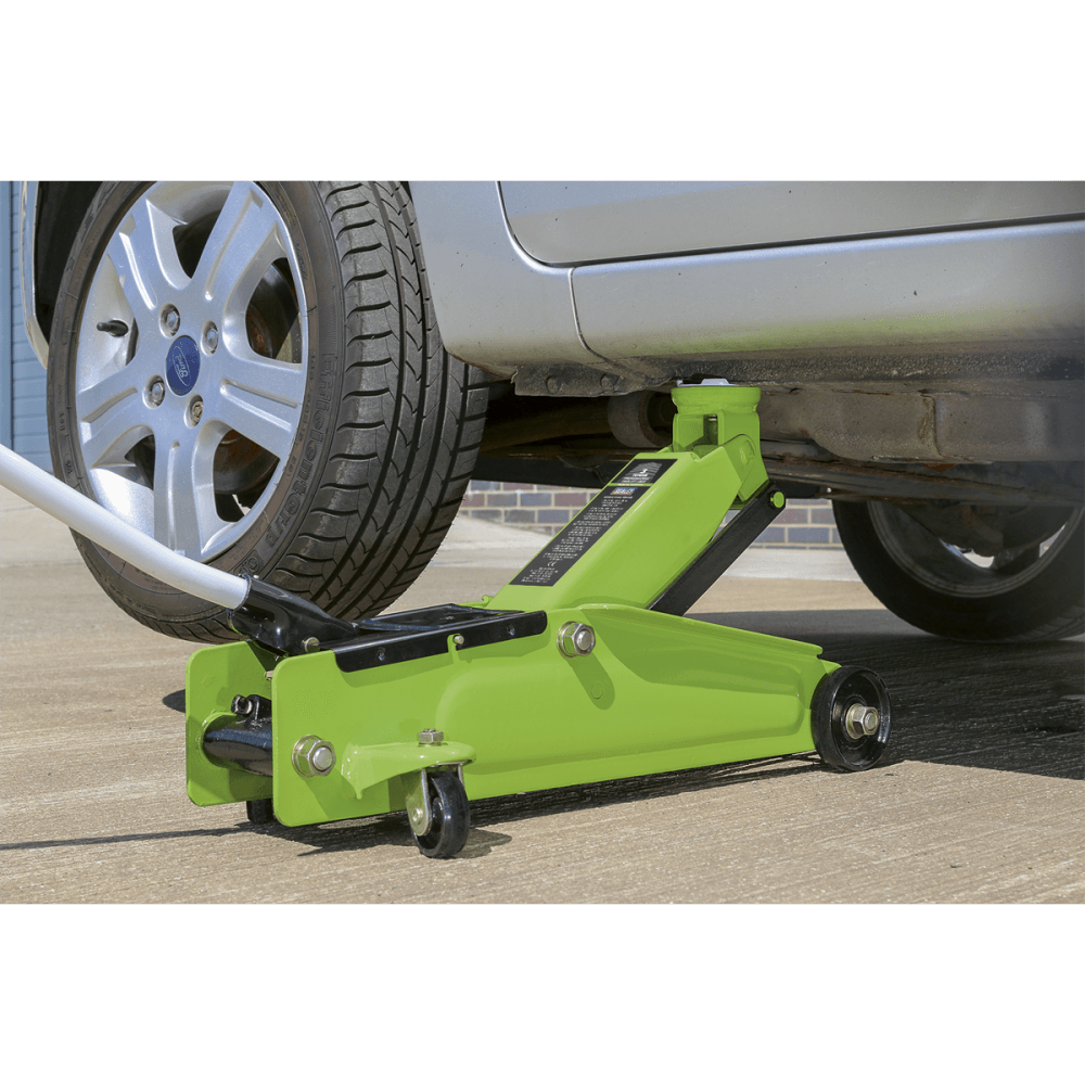 Sealey Trolley Jack 3tonne Long Chassis Heavy-Duty Hi-Vis Model No-19712