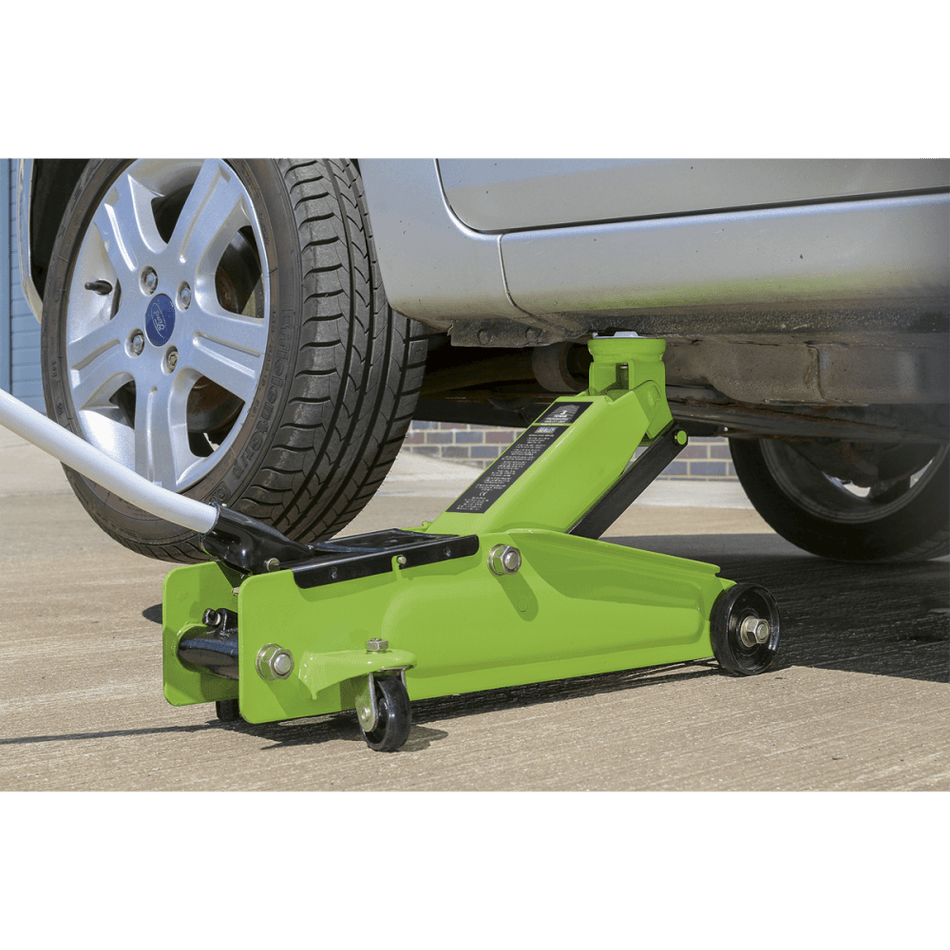 Sealey Trolley Jack 3tonne Long Chassis Heavy-Duty Hi-Vis Model No-19712