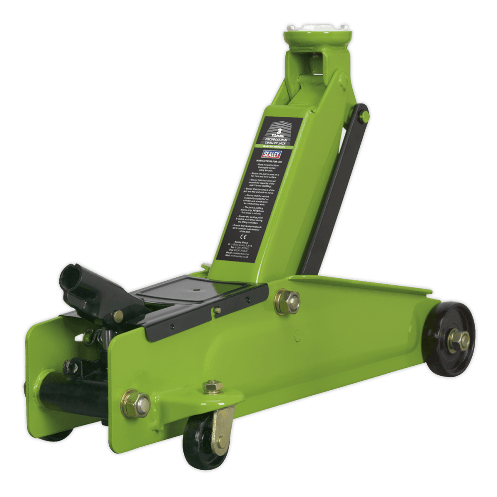 Sealey Trolley Jack 3tonne Long Chassis Heavy-Duty Hi-Vis Model No-19712
