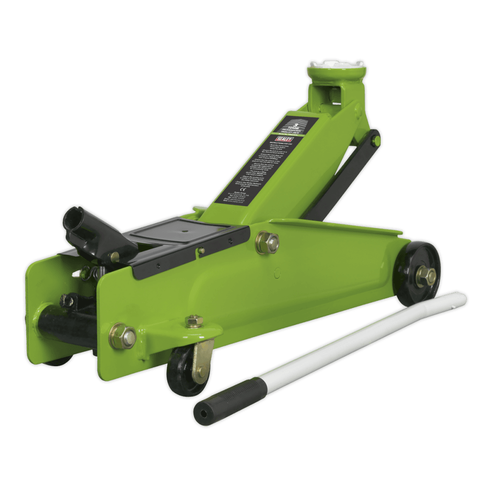Sealey Trolley Jack 3tonne Long Chassis Heavy-Duty Hi-Vis Model No-19712
