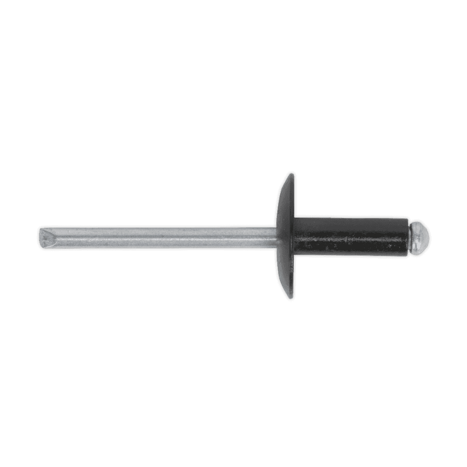 Sealey Aluminium Rivet Black Large Flange 4.8 x 18mm Pack of 200 Model No-19884
