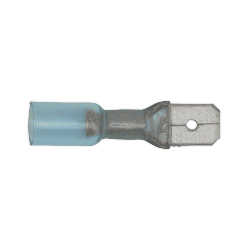 Sealey Heat Shrink Push-On Terminal 6.3mm Male Blue Pack of 25 Model No-19955