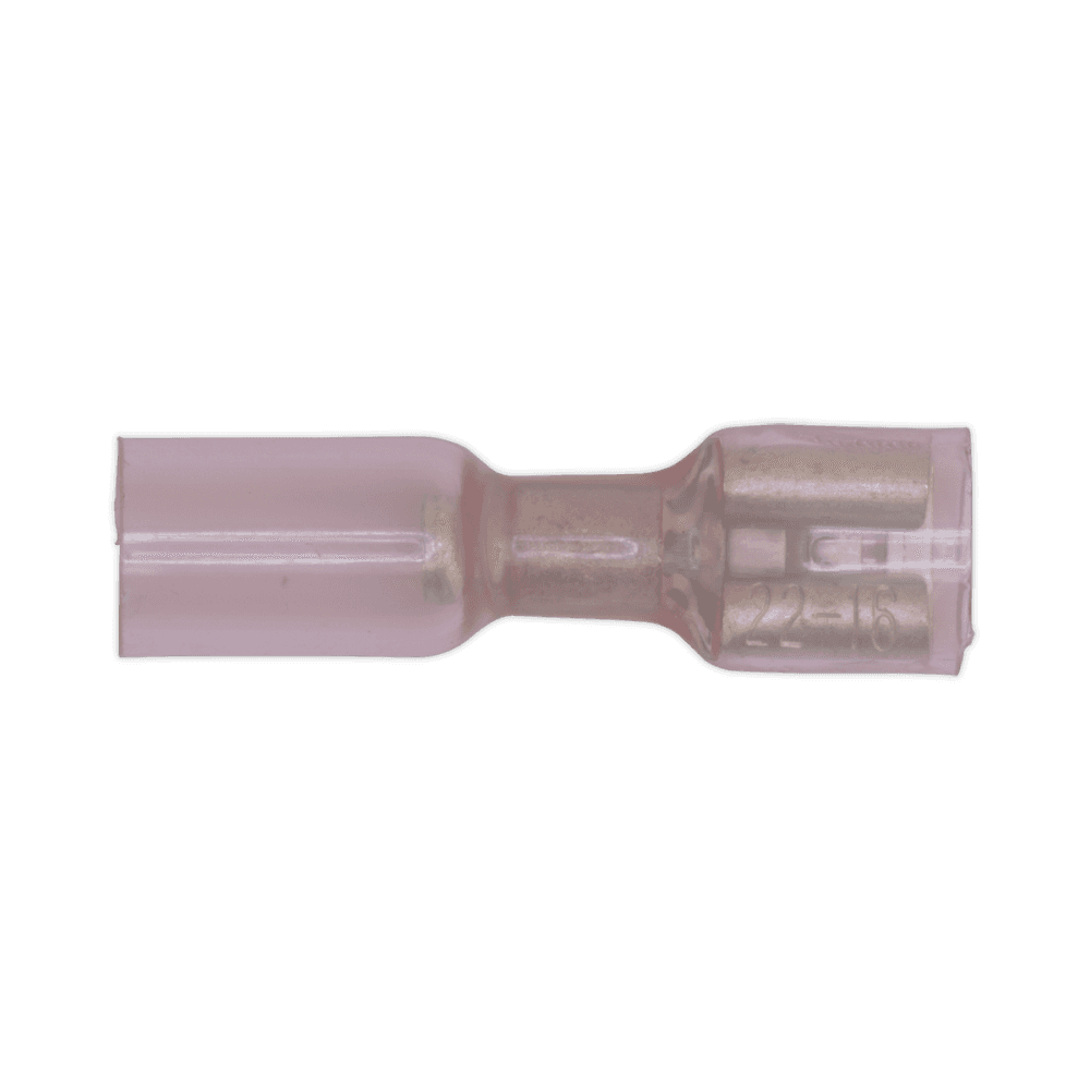 Sealey Heat Shrink Push-On Terminal 6.4mm Female Red Pack of 25 Model No-19956