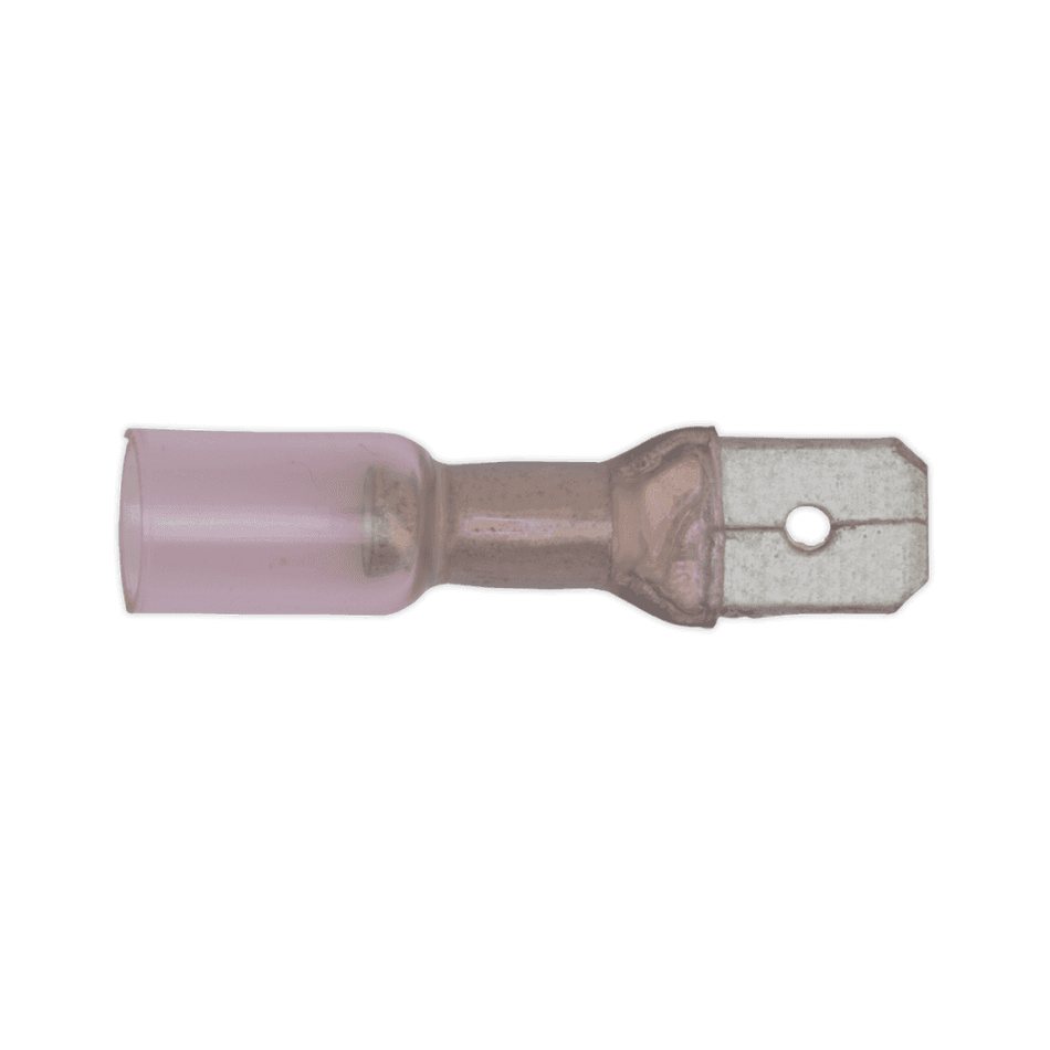 Sealey Heat Shrink Push-On Terminal 6.3mm Male Red Pack of 25 Model No-19957