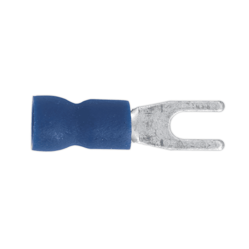 Sealey Easy-Entry Fork Terminal 3.7mm (4BA) Blue Pack of 100 Model No-20131