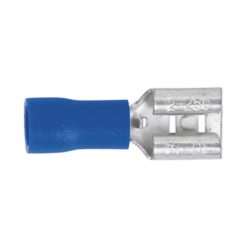 Sealey Push-On Terminal 6.3mm Female Blue Pack of 100 Model No-20139