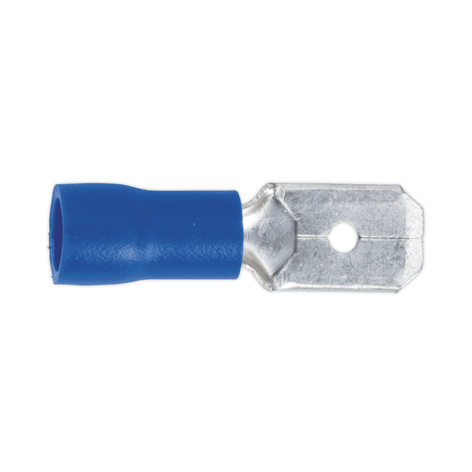 Sealey Push-On Terminal 6.3mm Male Blue Pack of 100 Model No-20140