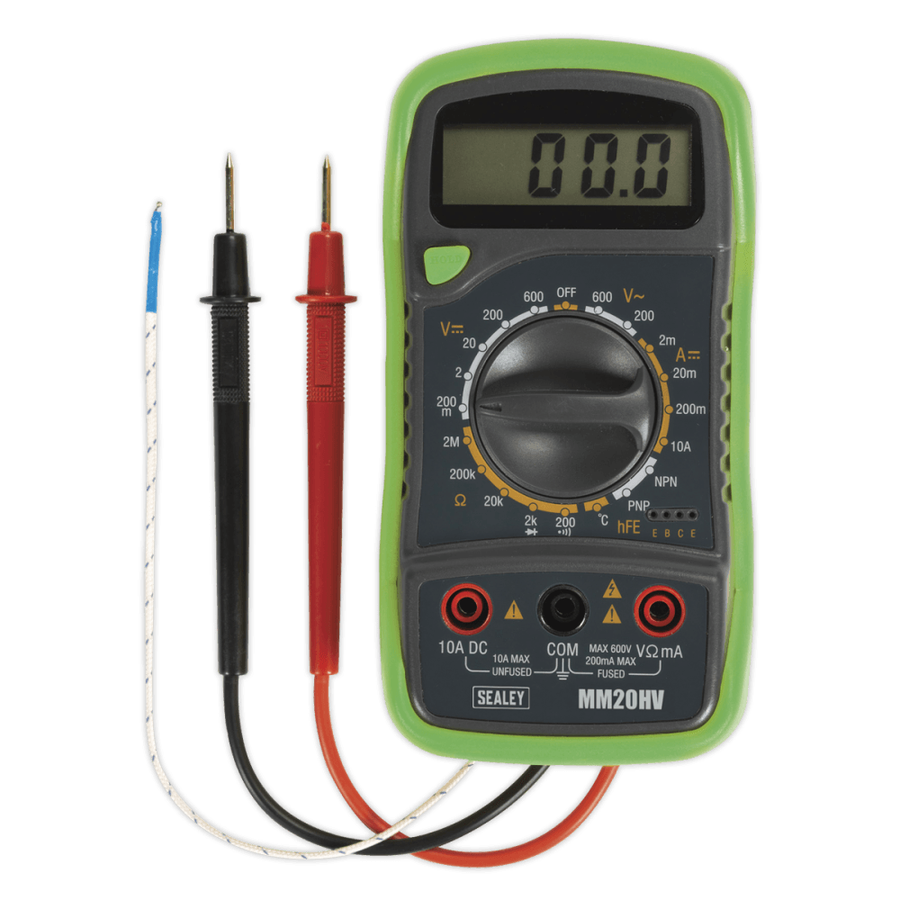 Sealey Digital Multimeter 8 Function with Thermocouple Hi-Vis Model No-20150