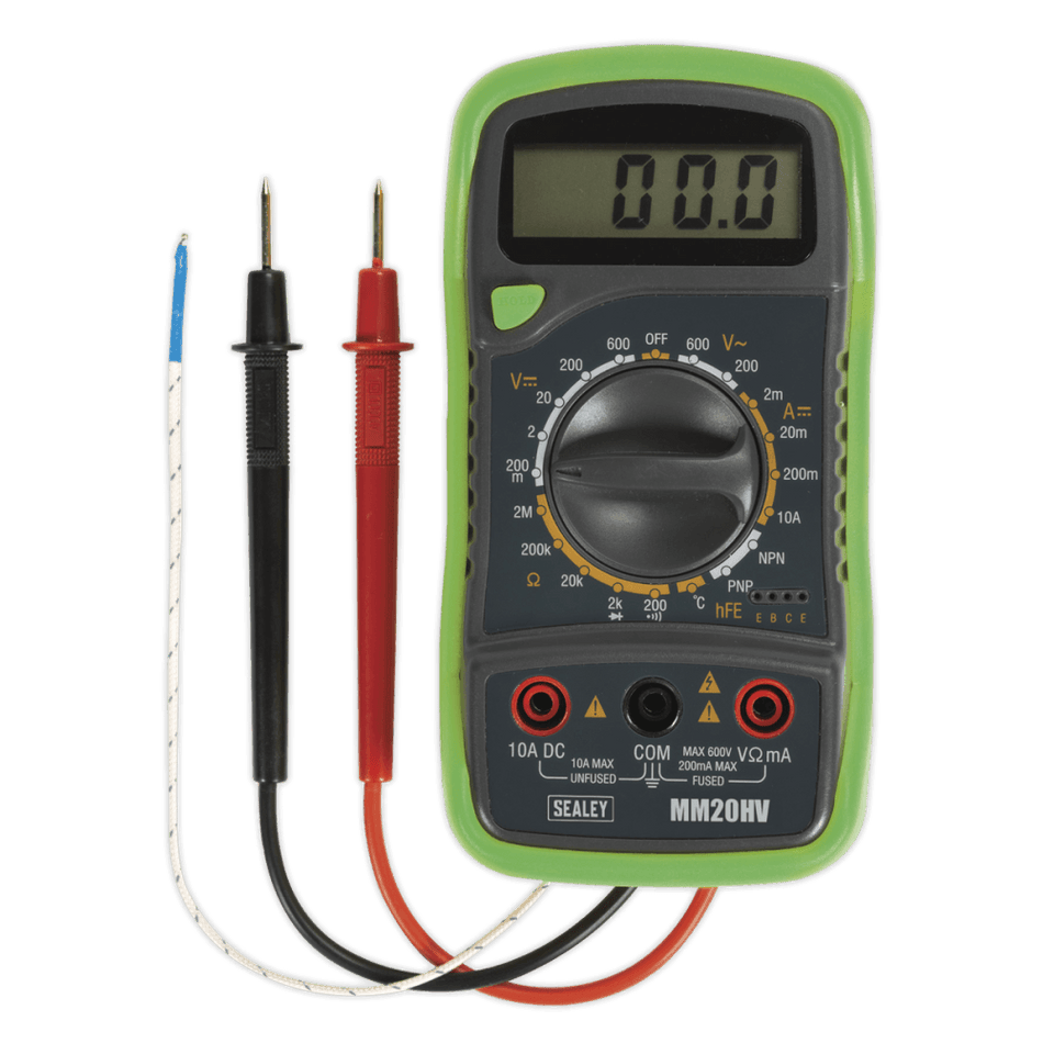 Sealey Digital Multimeter 8 Function with Thermocouple Hi-Vis Model No-20150
